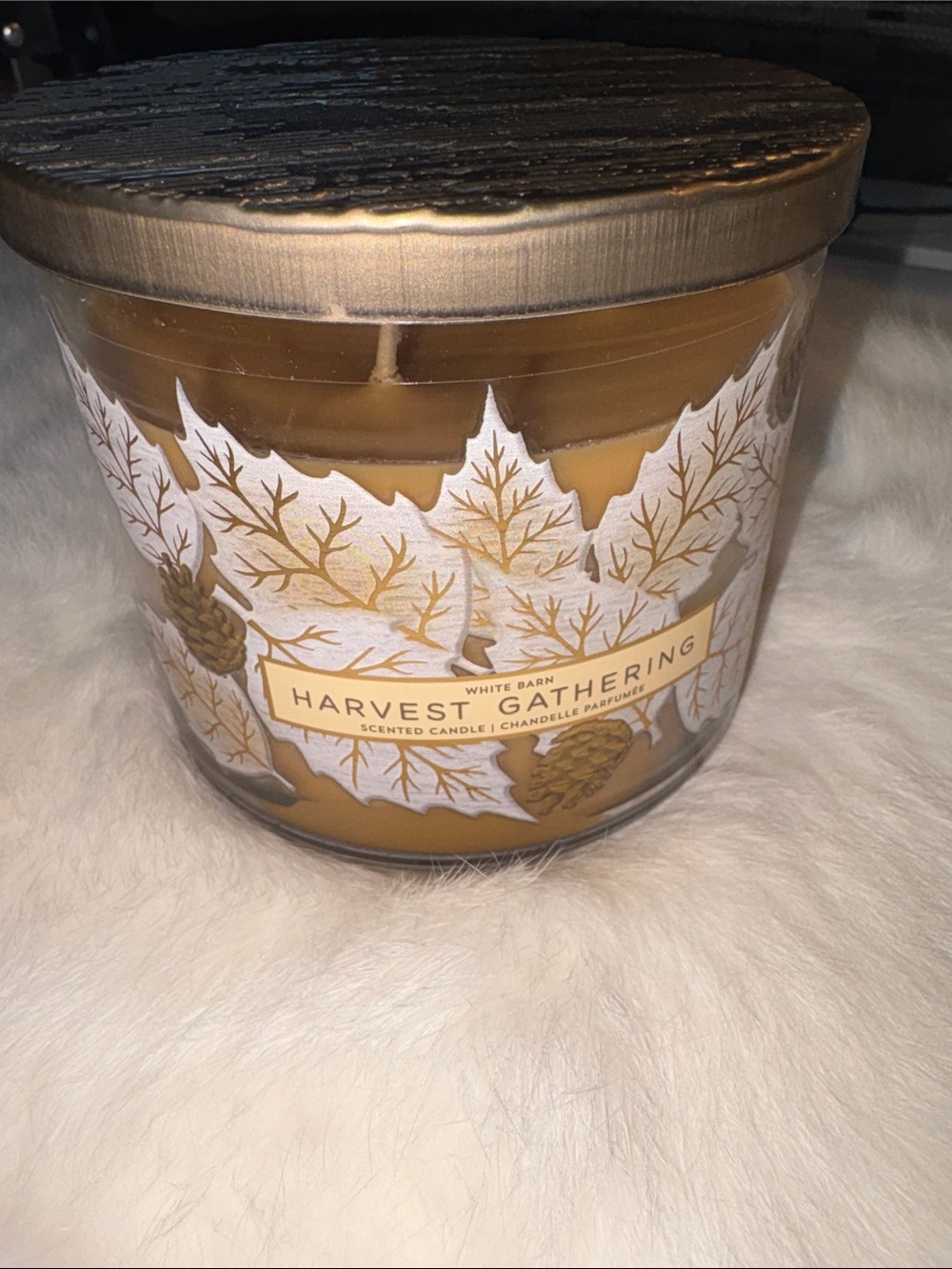 White Barn Harvest Gathering Candle in Golden Brown with Metallic Lid